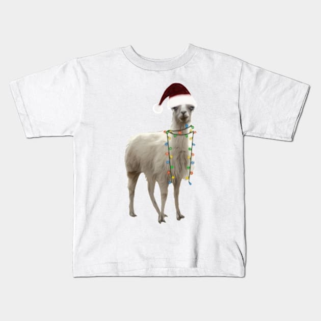 Christmas Llama Kids T-Shirt by NikkiBear67